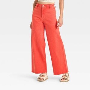 Women's High-Rise Sailor Wide Leg Ankle Jeans - Universal Thread™ red